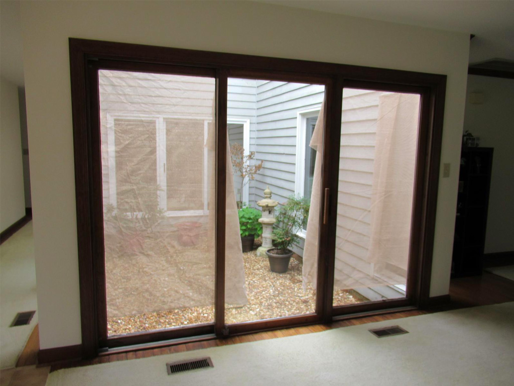 old sliding glass door