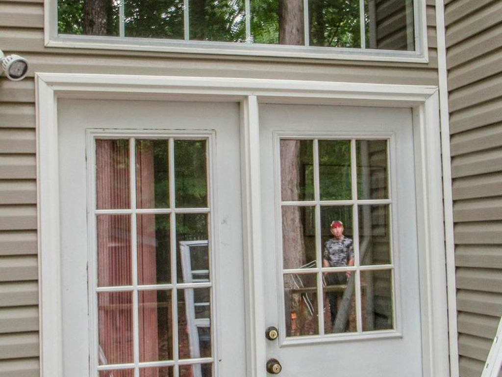 old sliding glass door